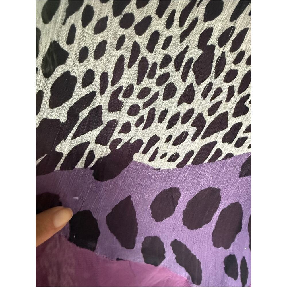 Y2K Pretty Angel Patchwork Leopard Asymmetric Handkerchief Hem Dress Size S - Picture 7 of 7